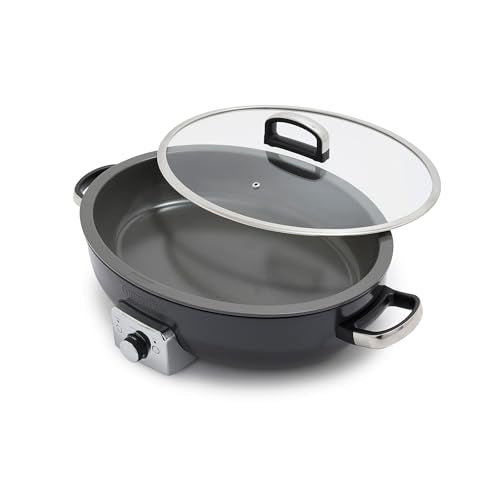 Elite 5.5QT Electric Oval Skillet (5.5 Quarts / Gray)