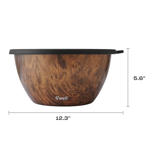Stainless Steel Salad Bowl Kit XL 184oz (Teakwood / 184oz)