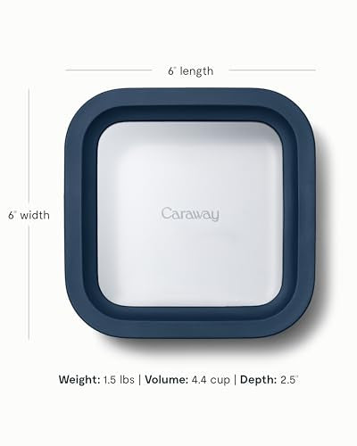 2 Piece Glass Food Storage Set with Lids (Navy / 4.4 Cup Food Storage (2x))