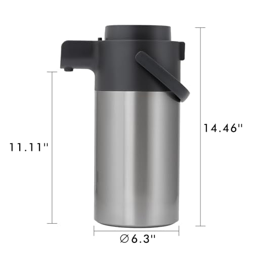 Airpot Coffee Dispenser with Pump (135 Ounces / Silver)