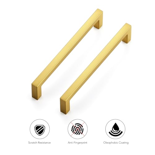 Gold Cabinet Handles Solid Cabinet Pulls (Gold / Flat Black 5" Hole Center)