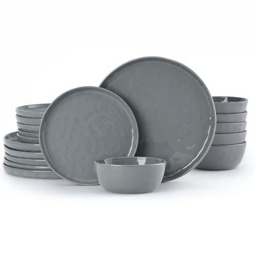 Mars Stoneware Dinnerware Set for 6 (Dark Gray / Set(18pcs))