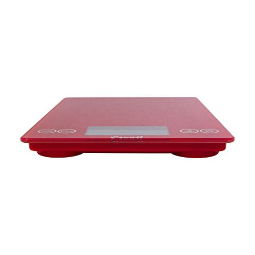 Arti Glass Food Scale Digital Countertop Kitchen (Rio Red / 9" x 6.5" x .75")