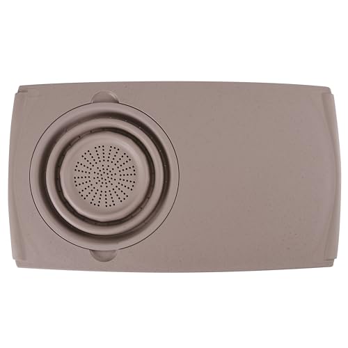 Over the Sink PolyFiber Flax Cutting Board with Collapsible Colander Strainer (Taupe)