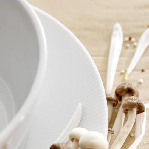 Eventail Coupe Salad Plate 8.25" Set of 4 White Resistant Porcelain Dessert Serveware Eventail