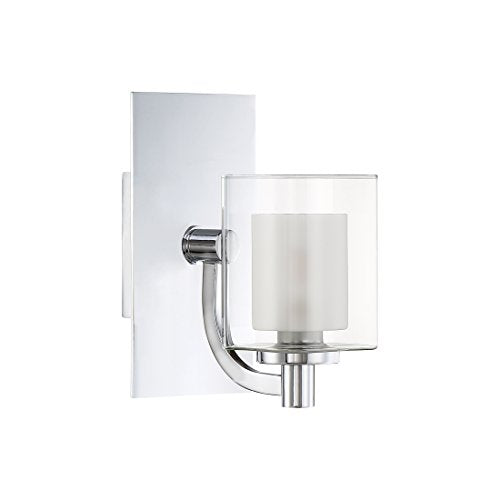 Kolt 1 Light Polished Chrome Wall Sconce (9"Hx7.5"Dx5"W / Polished Chrome)
