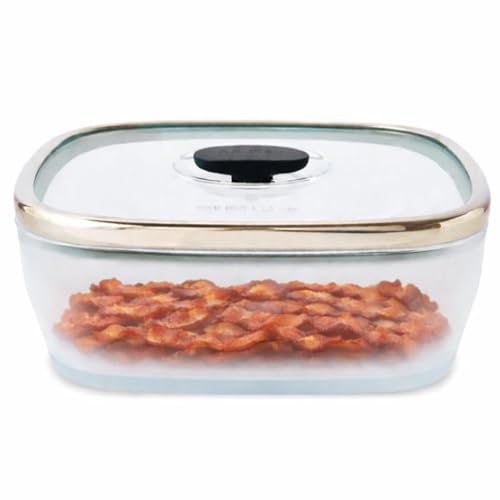 10 Cup Square Glass Food Storage with Lid (Black)