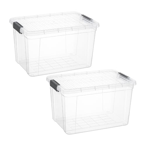 14.7 Quart Clear Plastic Storage Boxes with Lids (14.7 Quart)