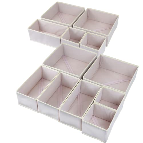 12 Pack Drawer Organizer Clothes (Pink / 12 Pack)