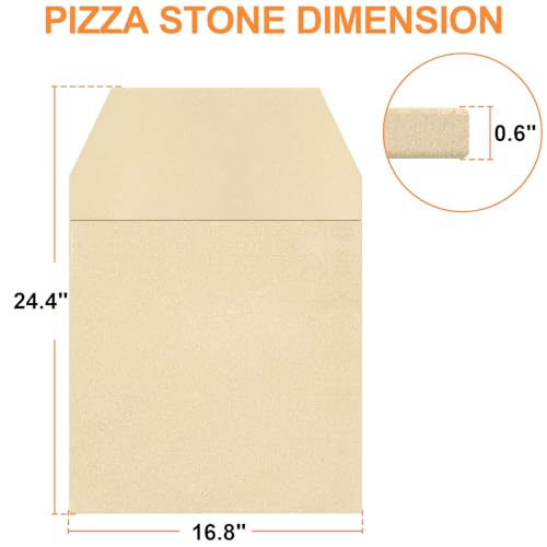 7.7" Thick Cordierite Pizza Stone Baking Board for Ooni Karu 16 Pizza Oven (16.8"L x 24.4"W x 0.6"Th)