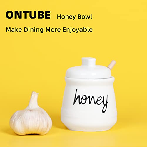 12 oz Honey Jar with Dipper and Lid (White)