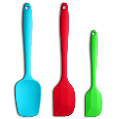 3 Piece Silicone Spatula Set (Green/Blue/Red)