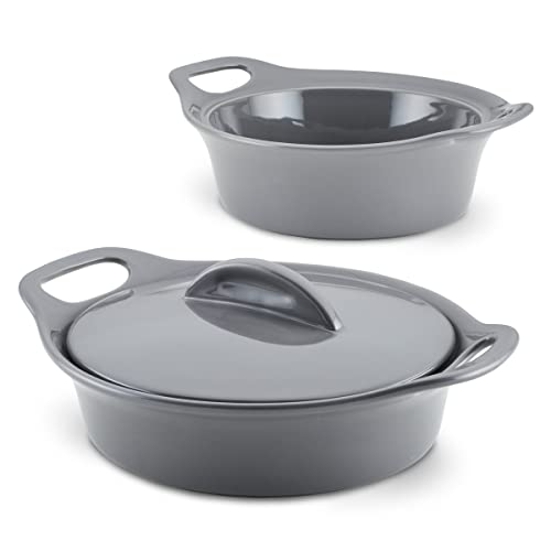Solid Glazed Ceramics Casserole Bakeware (Gray)
