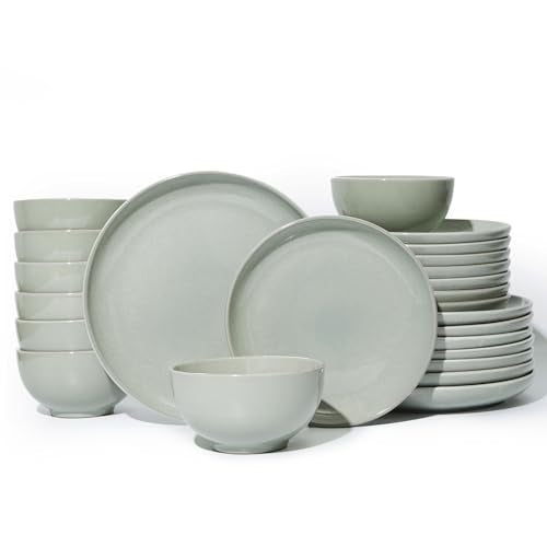 Stoneware Dinnerware Sets for 8 (Slate Green / Set (24pcs))