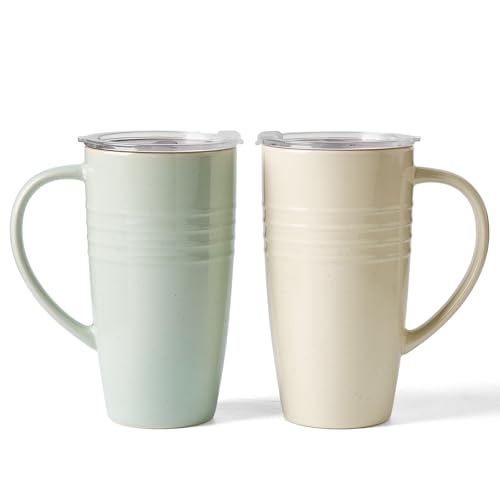 Jupiter Large Coffee Mug (Jupiter-Light Green and Vanilla White / 2pcs)
