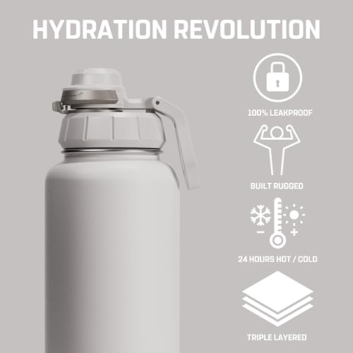 Vessence 32 Oz Stainless Steel Tea Infuser Bottle for Loose Leaf Tea (Siberia White / 32 Oz)