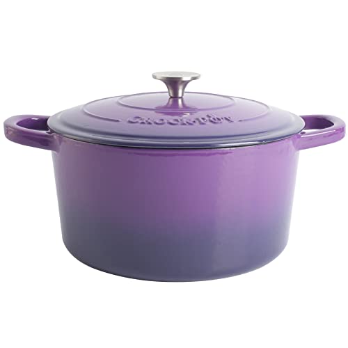 Artisan 7 Quart Round Enameled Cast Iron Dutch Oven (Lavender Purple / 7-Quart)