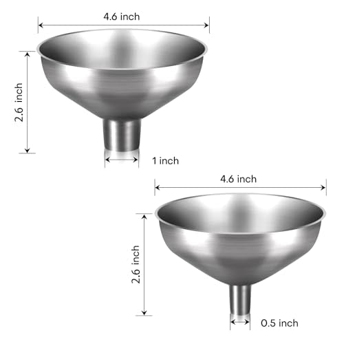 2 Piece Stainless Steel Kitchen Funnel Set with 1