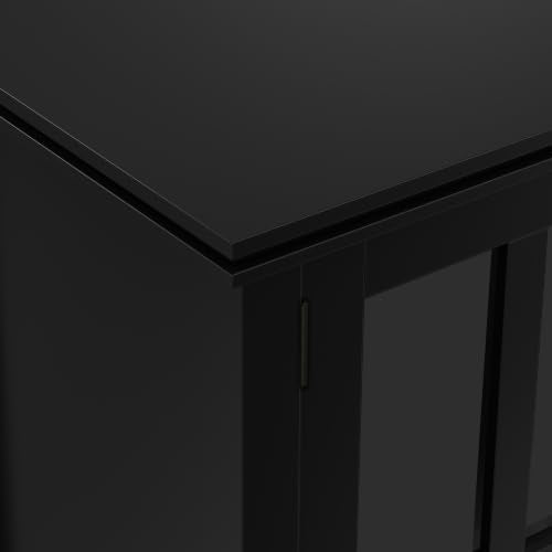 Artisan 66" Wide Solid Wood Sideboard Cabinet in Black (Black / 66 inch)