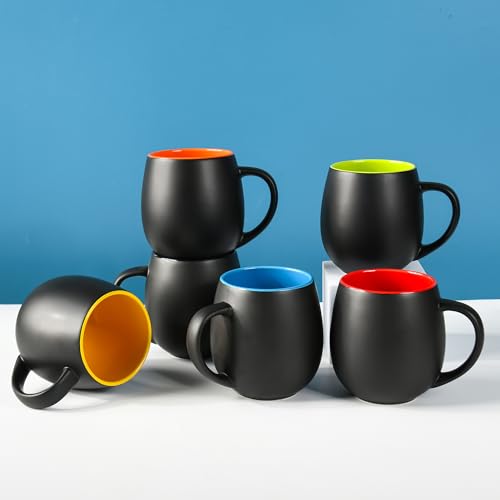 20oz ceramic Coffee Mug Sets Matte Black Porcelain Mug Multiple colors Cups for Coffee (20oz)