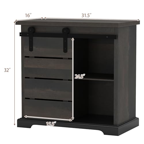 Sideboard Coffee Bar Cabinet (Brown)