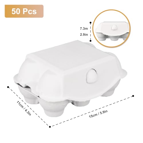 50 Pack Egg Baskets (50 Pack Half Dozen White)
