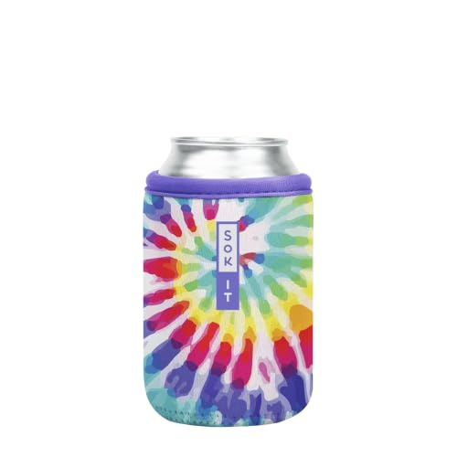 CanSok Sleeve for Beer & Soda Insulated Neoprene Cover (Rainbow Tie Dye / 12oz Can Sleeve)