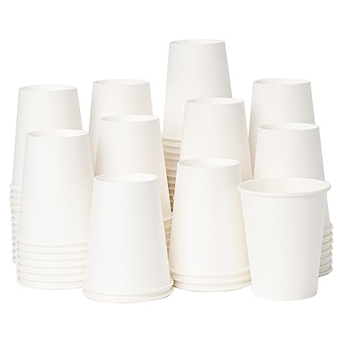 8 oz 500 Pack Coffee Cups White Paper Cups (White / 8 oz)