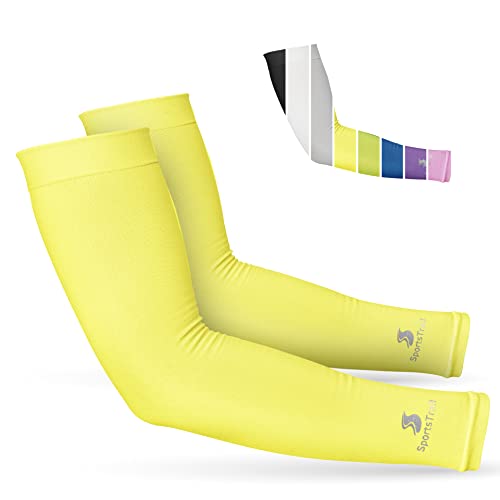Cooling Arm Sleeves for Men & Women (1 Pair: Fluorescent Yellow / One Size)