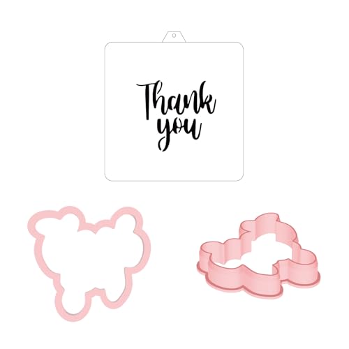 Cookie Cutter and Stencil Bundle Royal Icing Cookies Stencils Paint Your Own Biscuit Bakery Starter Kits Royal Icing Fondant Cutters Birthday Wedding Holiday Cookies Painting Coloring Pages Comb (Thank you)