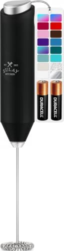 Milk Frother Handheld (Alpha Black / Compact Frother + Batteries)