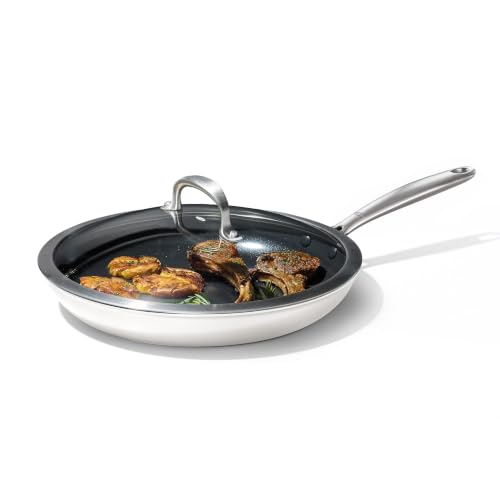 Enhanced 12” Frying Pan Skillet with Lid (12" Frying Pan Skillet with Lid / Optic White)
