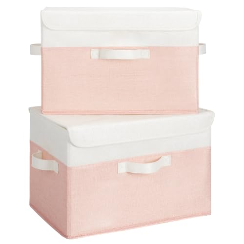 Memory Keepsake Storage Box (White/Pink / Large-2 Pack)