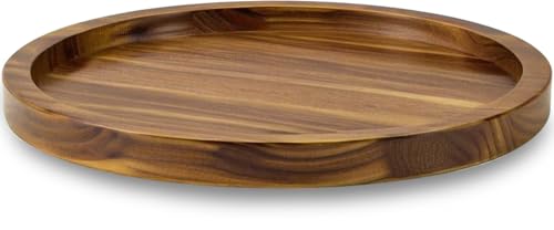 21" Acacia Wood Lazy Susan Organizer Kitchen Turntable for Cabinet Pantry Table Organization (Acacia One Pack / 21")