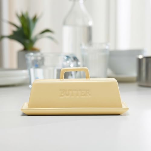 Ceramic Butter Dish with Lid (Yellow)