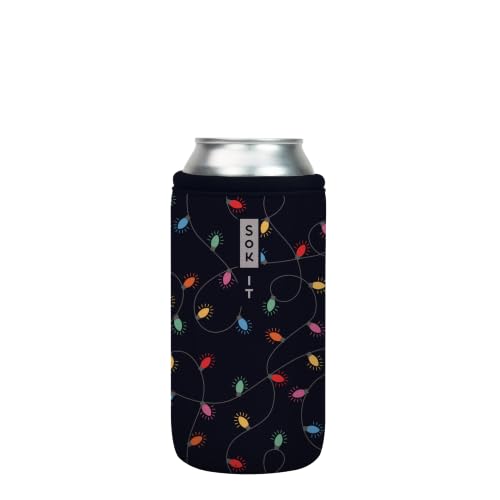 CanSok Sleeve for Beer & Soda Insulated Neoprene Cover (Rainbow Lights / 12oz Can Sleeve)