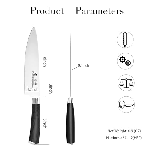 8 Inch Japanese SUS440A Stainless Steel Gyutou Chef Knife (Deep Black)