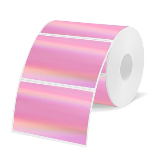 3x2 Inch Holographic Thermal Labels (Holographic Pale Pink / 2*3 inch)