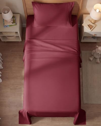 Twin Size 3 Piece Sheet Set (25 - Burgundy / Twin)