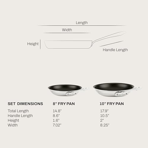 D3 Pro Nonstick Stainless (Stainless Steel Silver with Black interior / 2-Piece)