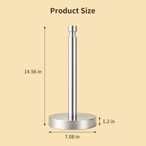3.9lbs Heavy Duty Paper Towel Holder Countertop Weighted Base (Chrome)