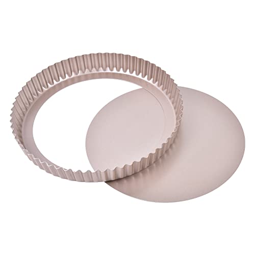 10 Inch Round Tart Pan with Loose Removable Bottom (10" Round (Champagne Gold))