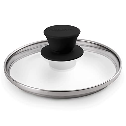 Glass Lid - 6"-inch/15.24-cm/158mm - Compatible with Lodge - Fully Assembled Tempered Replacement Cover - Oven Safe for Skillets Pots Pans - For Any Cookware: Cast Iron, Stainless, Non-Stick (6" Round / Black Knob)