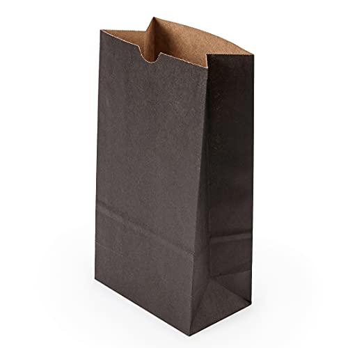 Bag Tek 6lb Paper Bags 100 Disposable Lunch Bags (6 lb / Black)