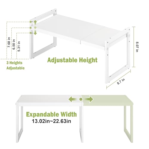 Expandable Cabinet Shelf Organizer Stackable Kitchen Counter Shelf