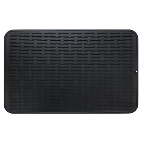 Silicone Dish Drying Mat for Multiple Usage (Black / 28"L x 18"W)