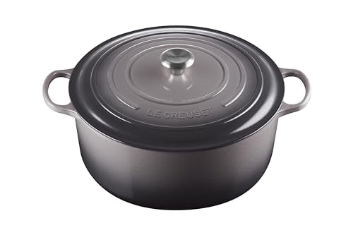 Enameled Cast Iron Round Dutch Oven (Oyster / 13.25 Qt)
