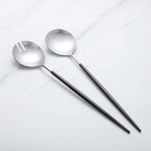 Salad Servers (Black/Silver)