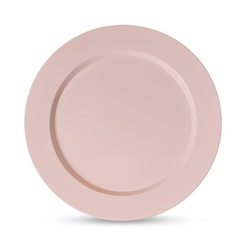 100 Elegant Pink Plastic Plates Set (Pink)