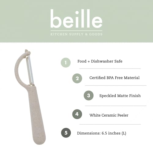 Wheat Straw Vegetable Peeler with Ceramic Blade (Ceramic Vegetable Peeler / Cream)